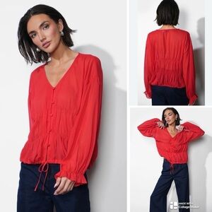 Anthropologie Greylin NWOT Lainey Flowy Button Front Blouse